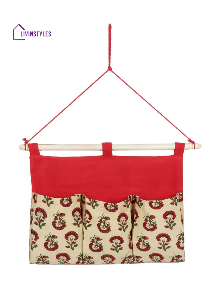Rajasthan Décor Multipurpose 3 Pocket Wall Hanging Organizer I Space Saver