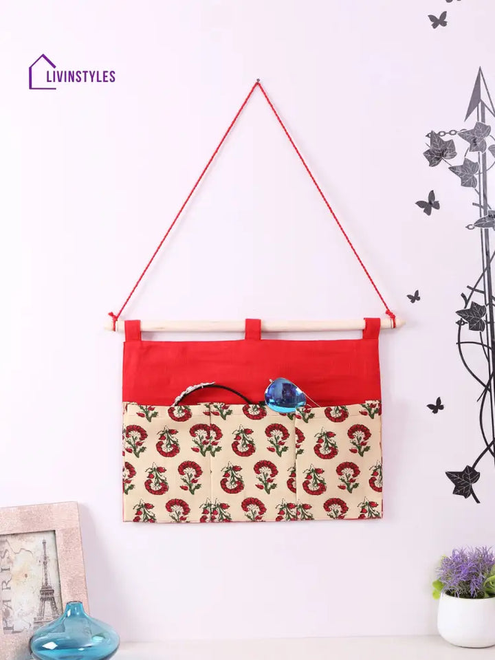 Rajasthan Décor Multipurpose 3 Pocket Wall Hanging Organizer I Space Saver