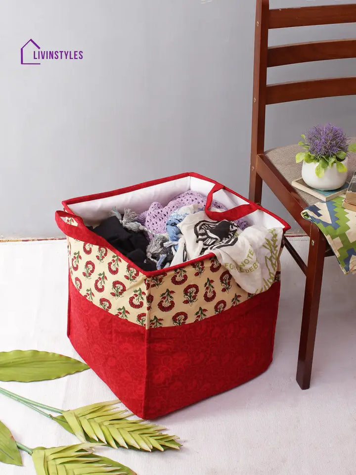 Rajasthan Décor Red And Cream Multipurpose Organiser