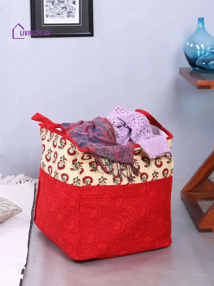 Rajasthan Décor Red And Cream Multipurpose Organiser