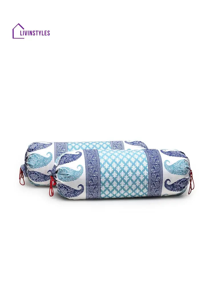 Rajasthan Décor Screen Print Cotton Bolster Covers Set Of 2