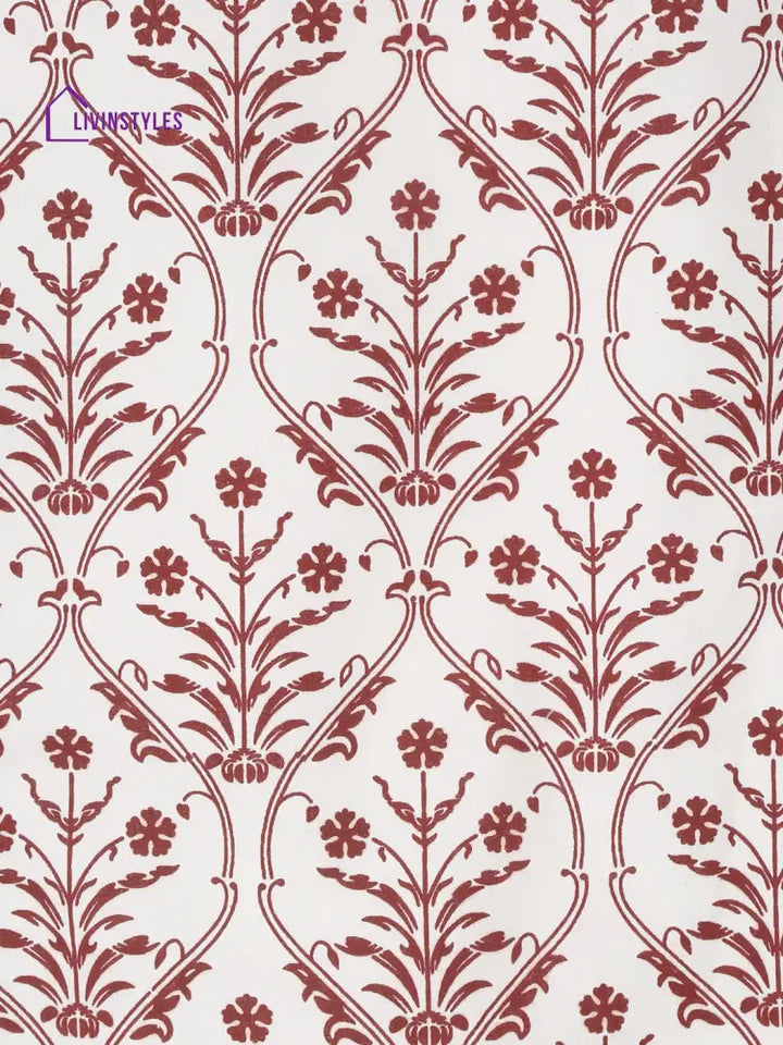 Rajasthan Décor White And Red Coloured Ethnic Motifs Cotton Table Cover