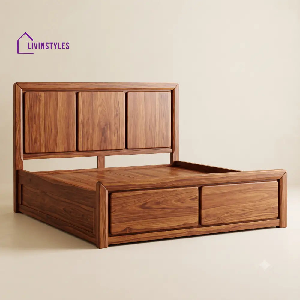 Rajeswari Sheesham Wood Bed With Box Storage | Wooden Bed