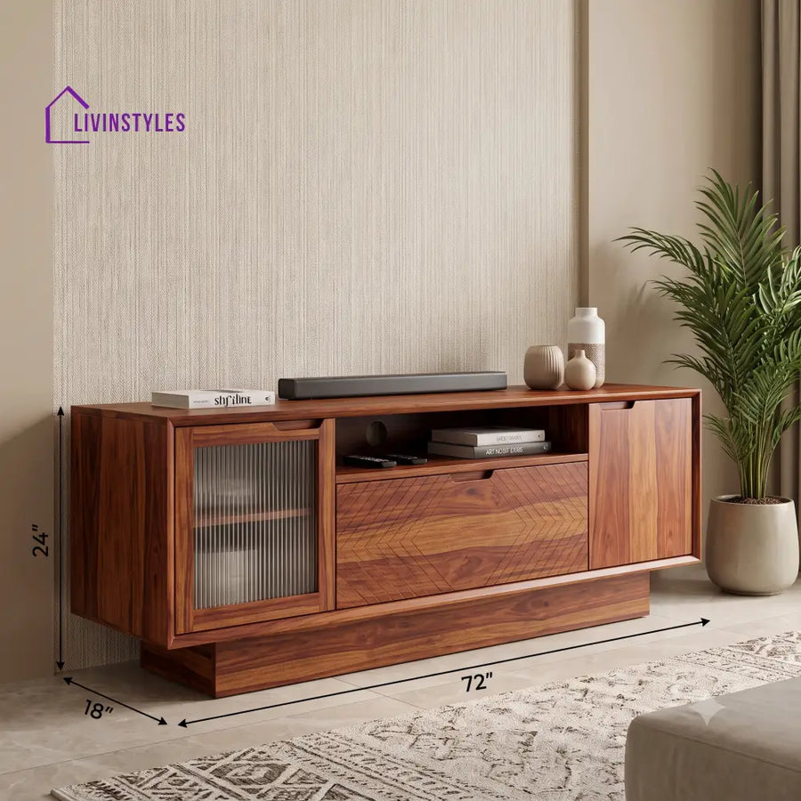 Rakesh Solid Sheesham Wood Tv Unit for Living Room | Tv Cabinet | Tv Console