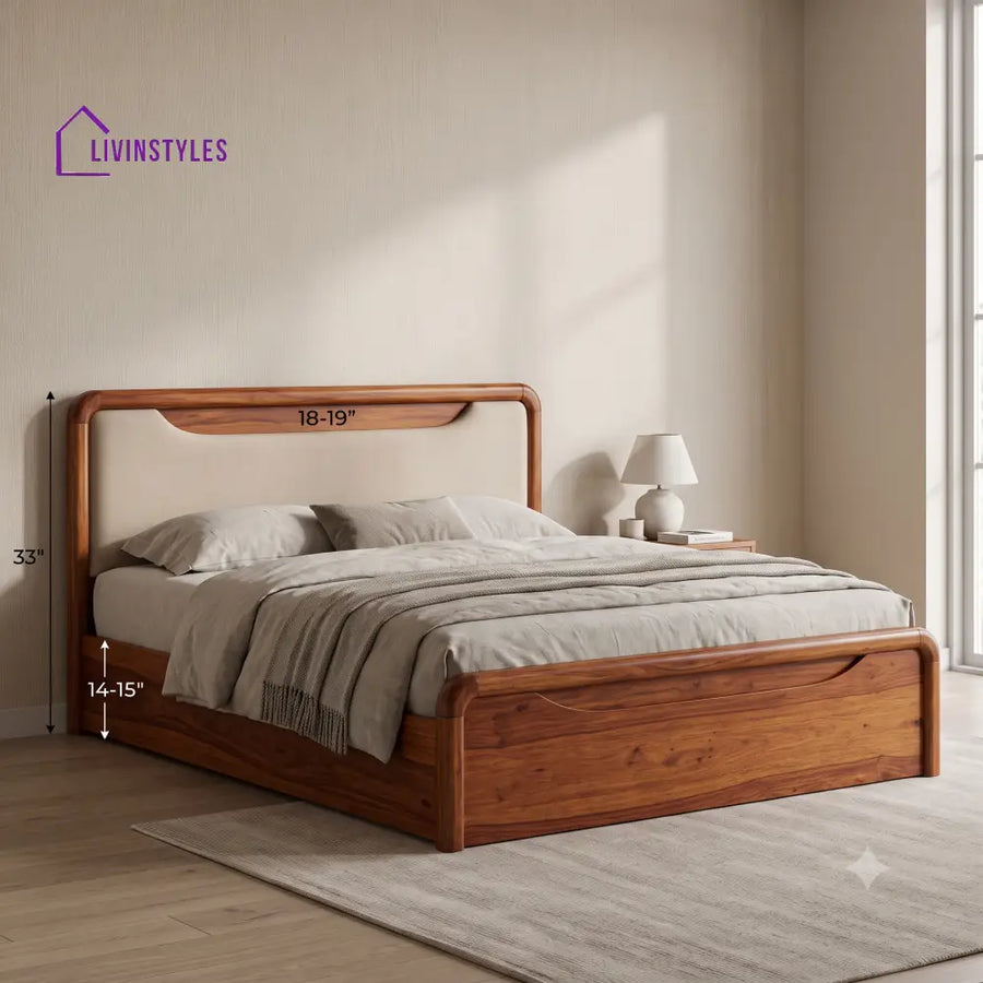 Rakshana Wooden Bed | Solid Wood Double Bed | Wooden King size bed & Wooden Queen size bed