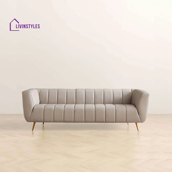 Raman Gray Leatherette 3 Seater Sofa For Living Room (Copy)