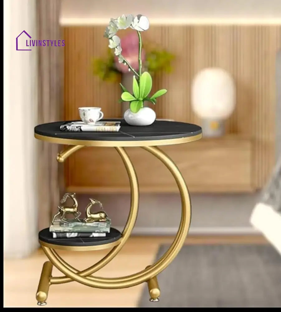 Raman Round Marble Side Table For Living Room