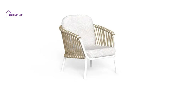Rambo Outdoor Sofa Set 2 Seater 2 Single seater and 1 Center Table Set (White + Tan) Braided & Rope - Sofa Sets