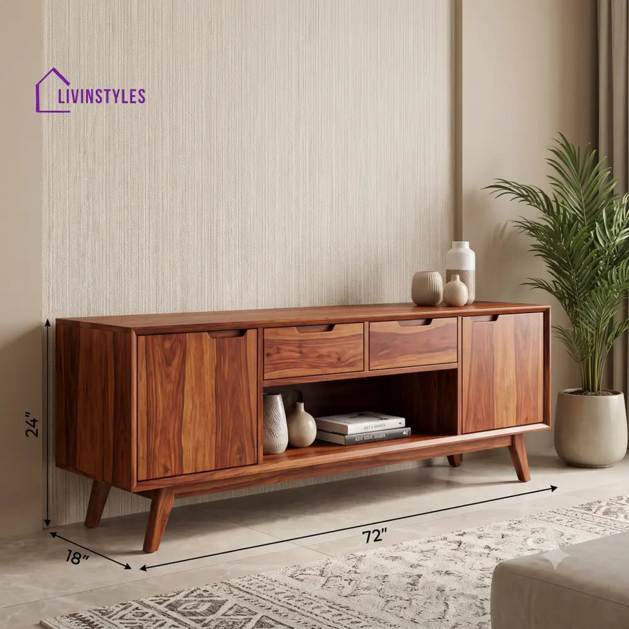 Ramesh Solid Sheesham Wood Tv Unit for Living Room | Tv Cabinet | Tv Console