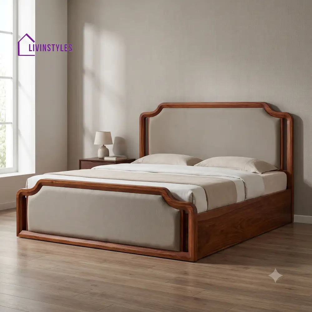 Ramesh Wooden Double Bed | Hydraulic Bed in King Size