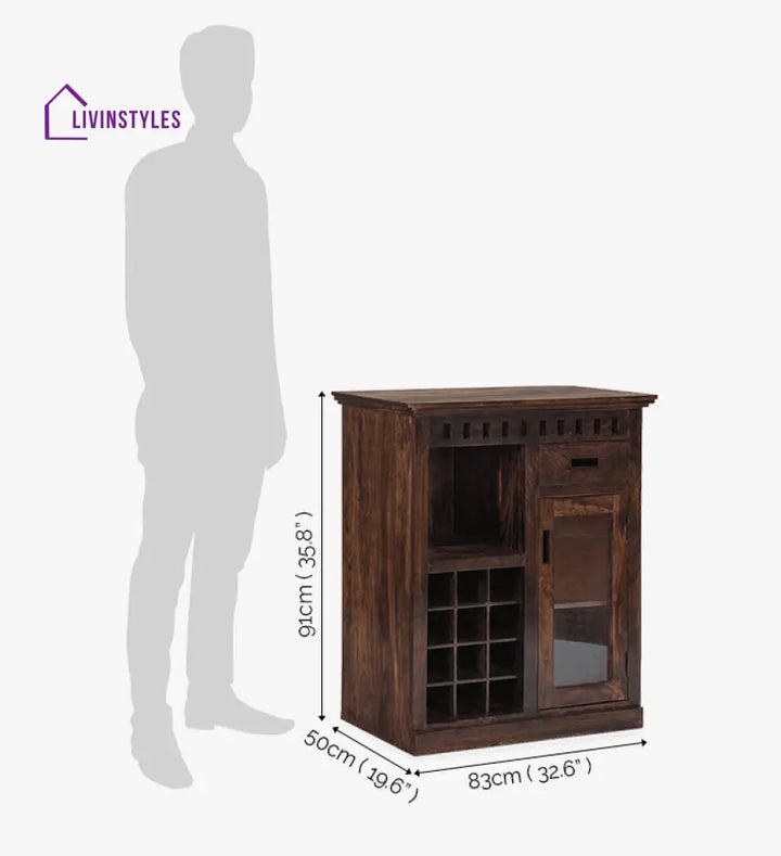Ramona Solid Wood Bar Cabinet Bar