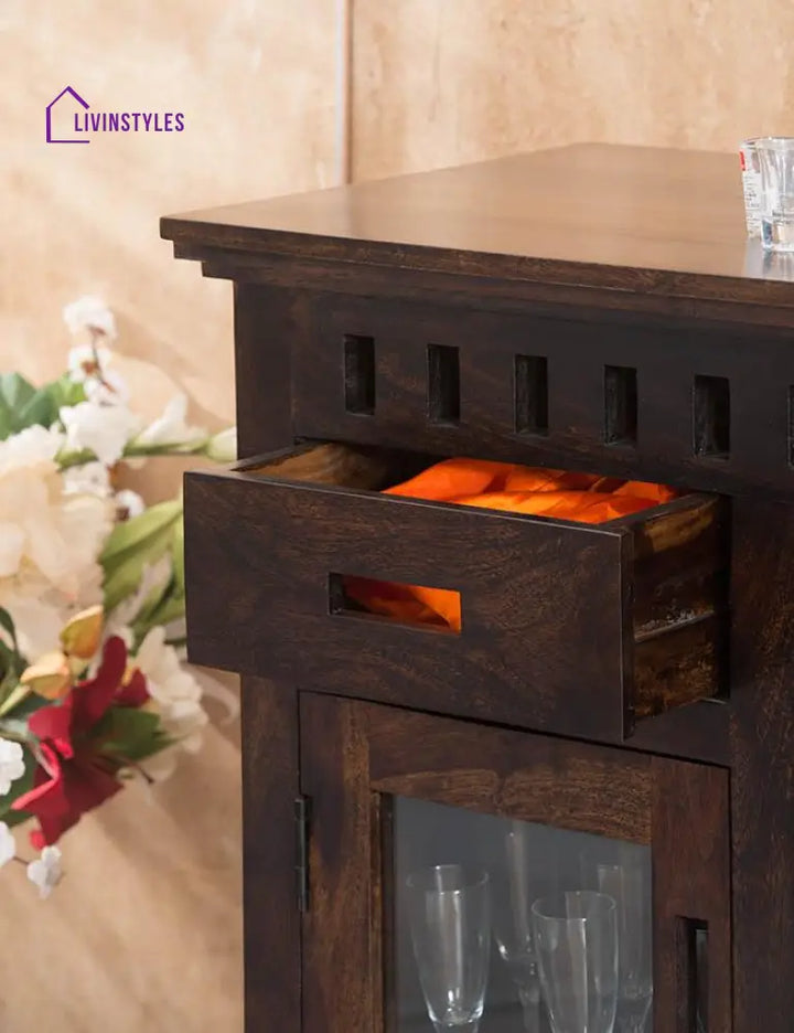 Ramona Solid Wood Bar Cabinet Bar