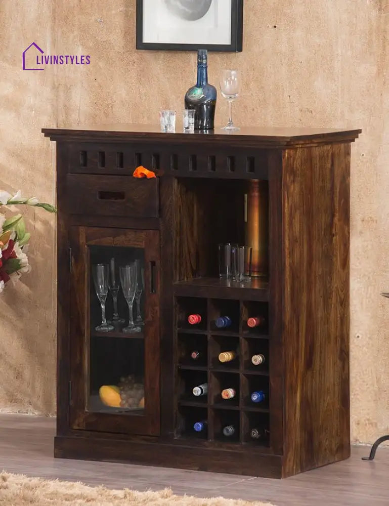 Ramona Solid Wood Bar Cabinet Bar