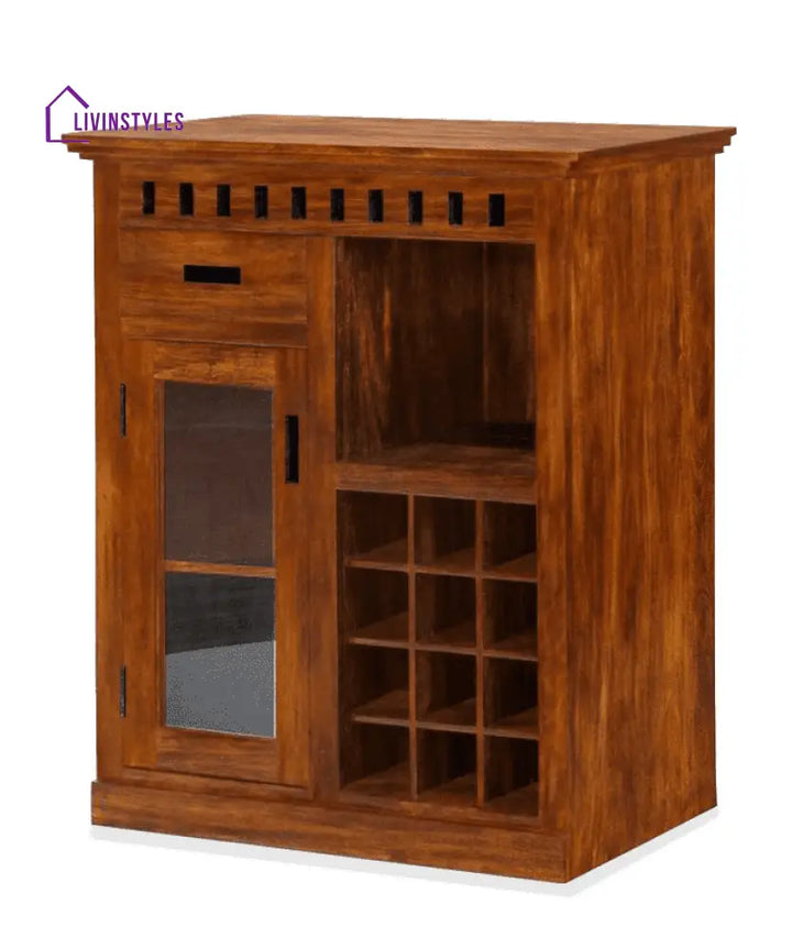 Ramona Solid Wood Bar Cabinet L 83 x D 50 x H 91 cms / Honey Bar