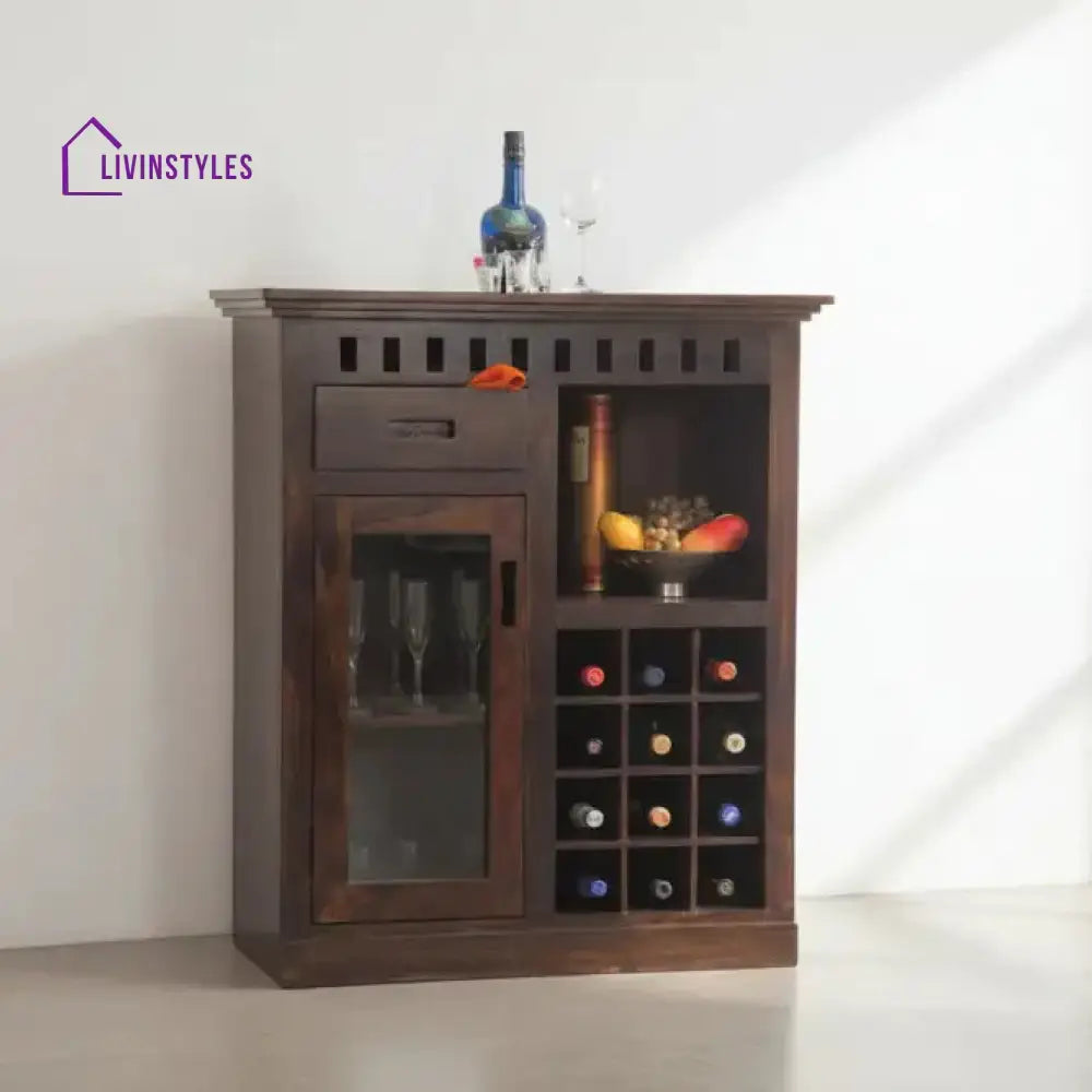 Ramona Solid Wood Bar Cabinet L 83 x D 50 x H 91 cms / Walnut Bar