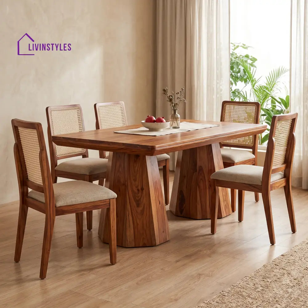 Ramya Premium Wooden 6 Seater Dining Table Set