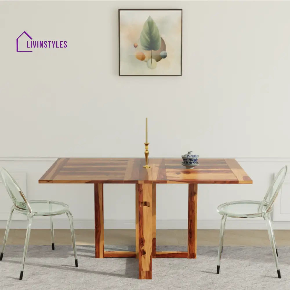 Rangler Folding Dining Table Plain Top - Honey