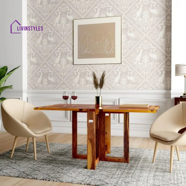 Rangler Folding Dining Table Plain Top - Honey