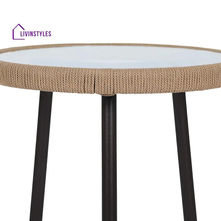 Rania 3-Piece Outdoor Beige Rope Patio Set - Patio Set