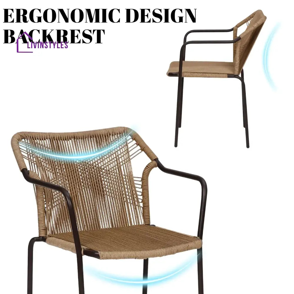 Rania 3-Piece Outdoor Beige Rope Patio Set - Patio Set