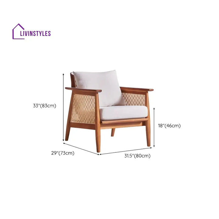 Ranya Solid Wood 3 + 1 + 1 Seater Sofa for Living Room