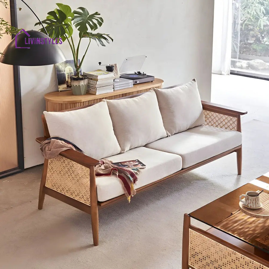 Ranya Solid Wood 3 + 1 + 1 Seater Sofa for Living Room