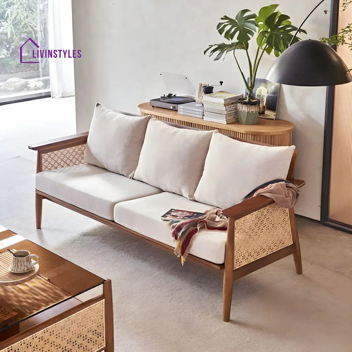 Ranya Solid Wood 3 + 1 + 1 Seater Sofa for Living Room