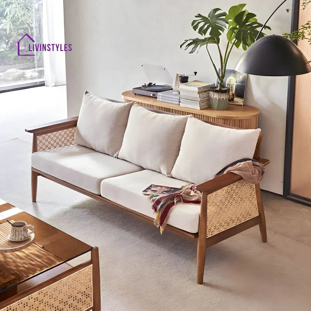 Ranya Solid Wood 3 + 2 Seater Sofa for Living Room