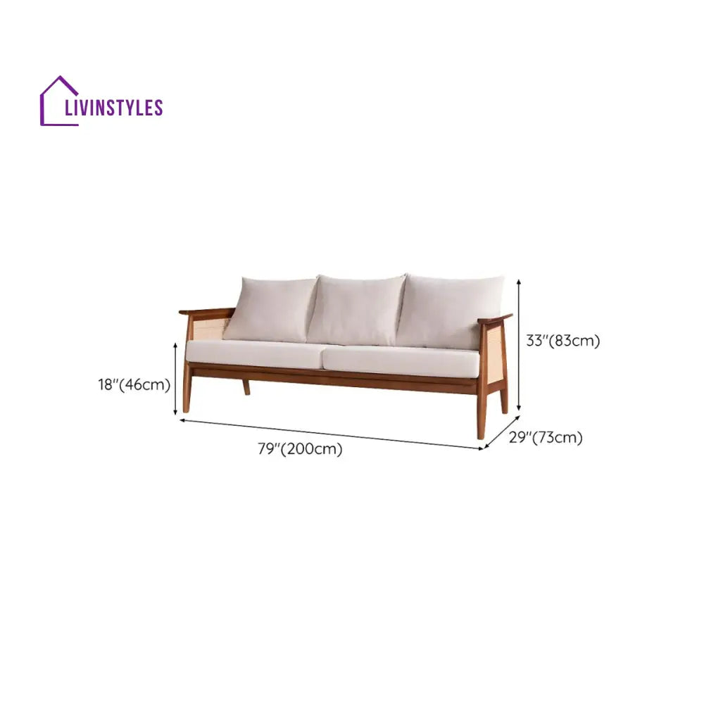 Ranya Solid Wood 3 + 2 Seater Sofa for Living Room
