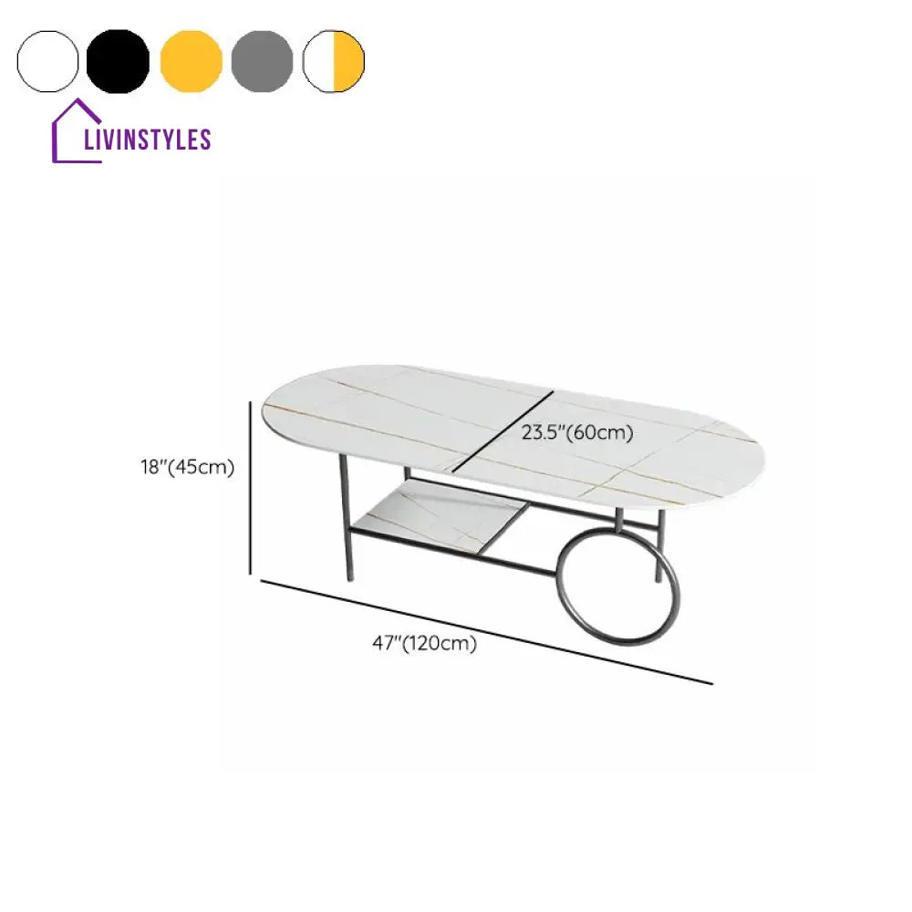 Ranya Stainless Steel Frame Coffee Table for Living Room
