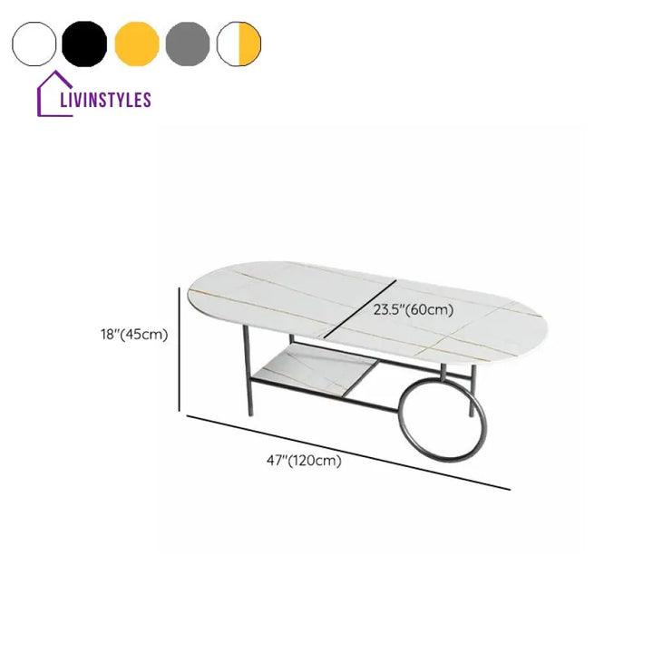 Ranya Stainless Steel Frame Coffee Table for Living Room