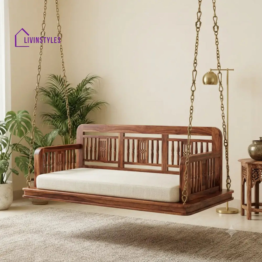 Raoul 2 Seater Wooden Swing for Home | Wooden Jhula for home
