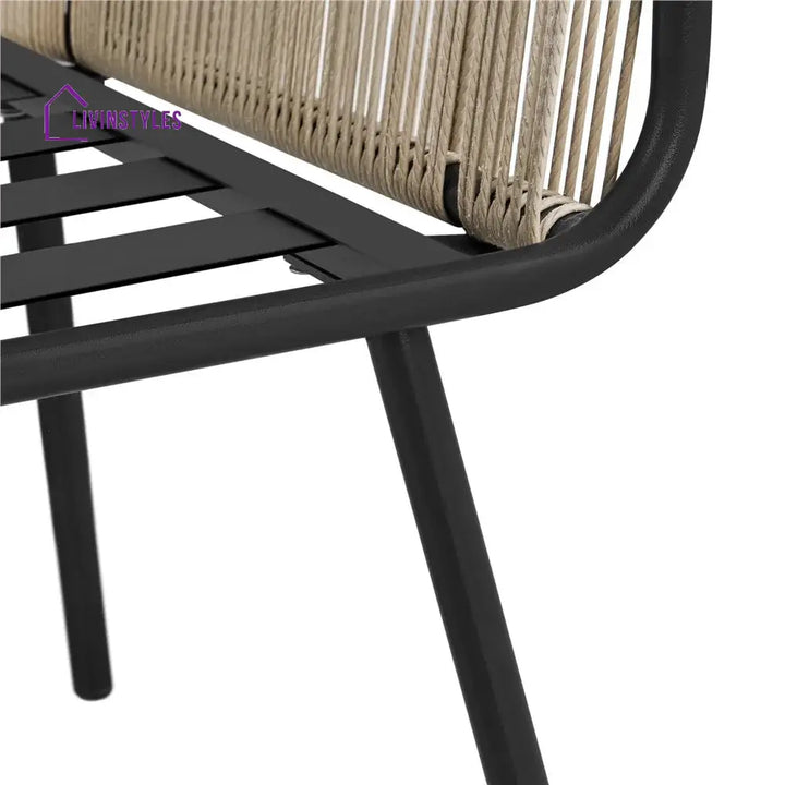 Rapid Outdoor Patio Seating Set 2 Chairs and 1 Table Set (Cream) Braided & Rope - Coffee Table Sets