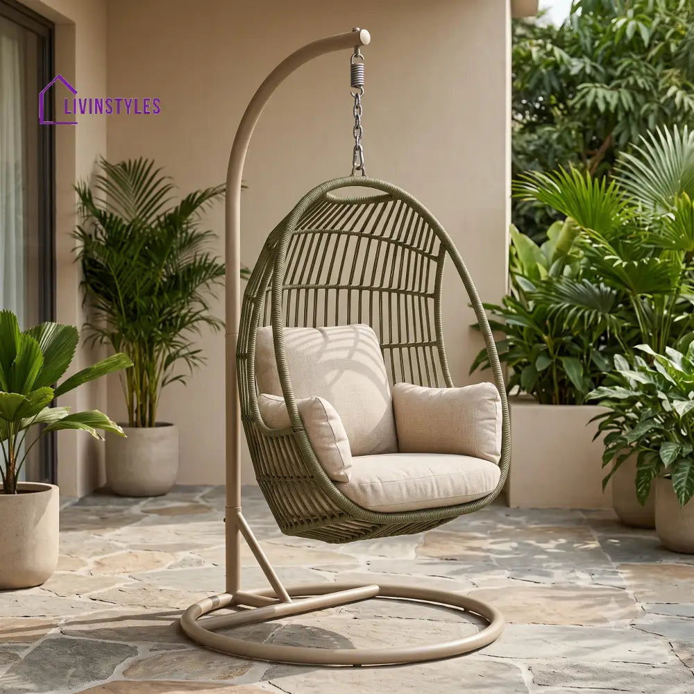 Rarina Premium MS Frame with Powder Coated Outdoor Swing Chair with Stand
