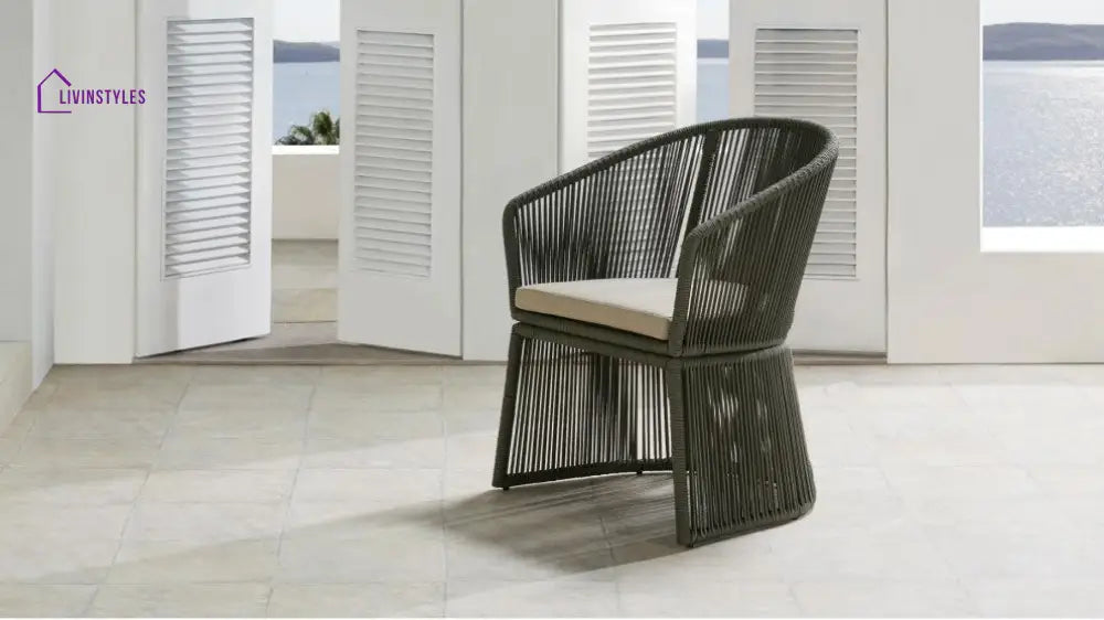 Raul Outdoor Patio Seating Single chair (Grey) Braided & Rope - Coffee Table Sets