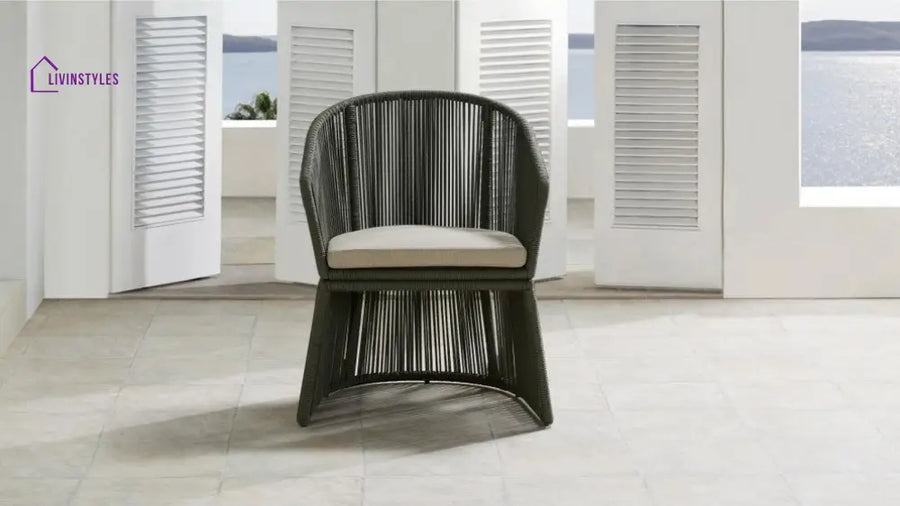 Raul Outdoor Patio Seating Single chair (Grey) Braided & Rope - Coffee Table Sets