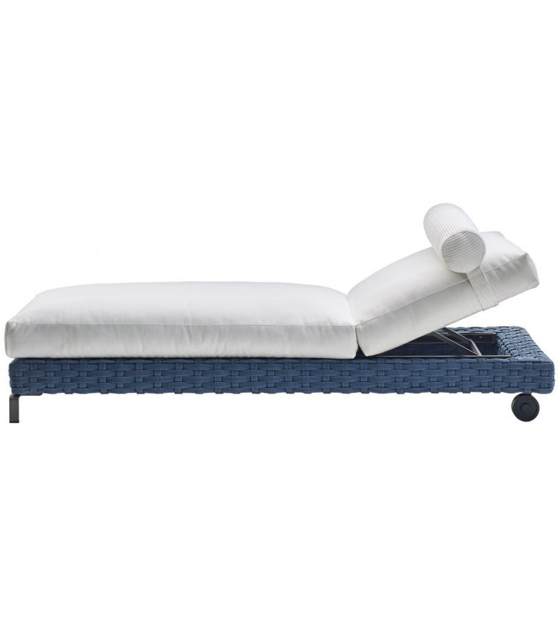 Agata Outdoor Swimming Poolside Lounger (BLUE) Braided & Rope