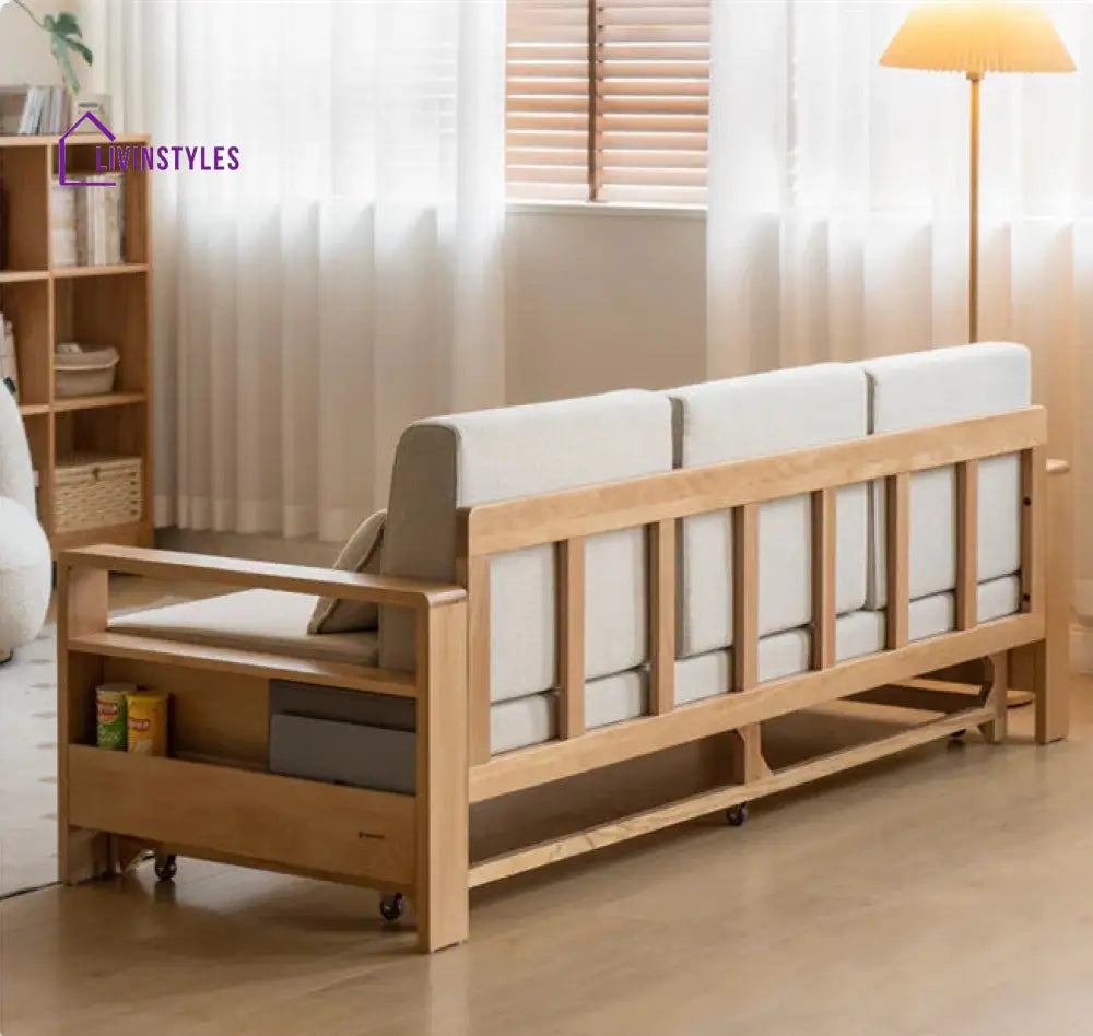 Japandi Beech Solid Wood Sleeper Sofa Bed SOFA BED