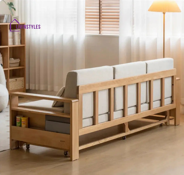 Japandi Beech Solid Wood Sleeper Sofa Bed SOFA BED