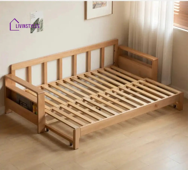 Japandi Beech Solid Wood Sleeper Sofa Bed SOFA BED