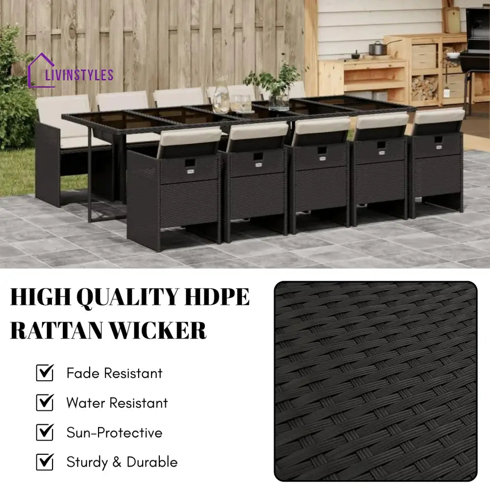 Reagan All Weather Wicker Patio Dinning Table Set - Dining Set