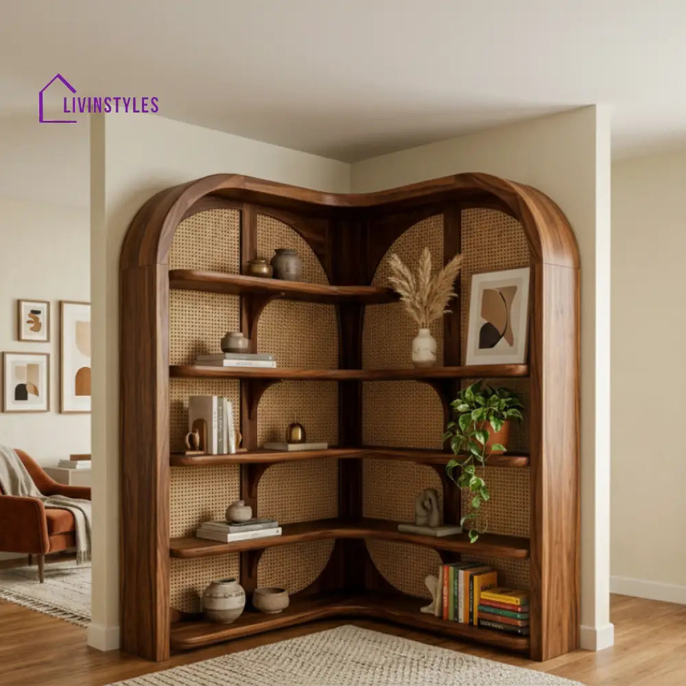 Rebecca Sheesham Wood Ladder Book Shelf (Honey Finish)
