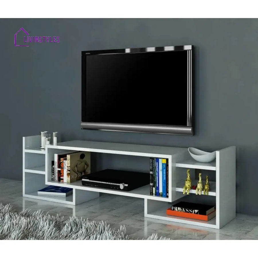 Rebecca White Finish Tv Unit Stand for Living Room