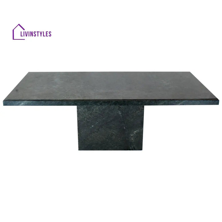 Rectangular Single Marble Pedestal Coffee Table