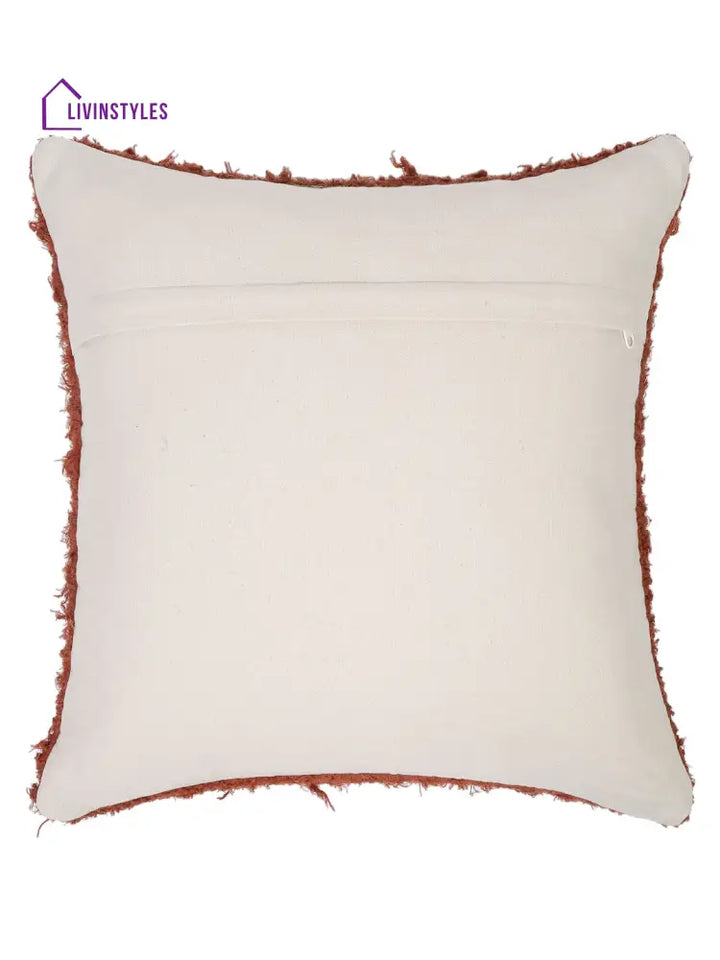 Red Color Hand Woven Cotton Cushion Cover Set Of 2 (20X20 Inch)