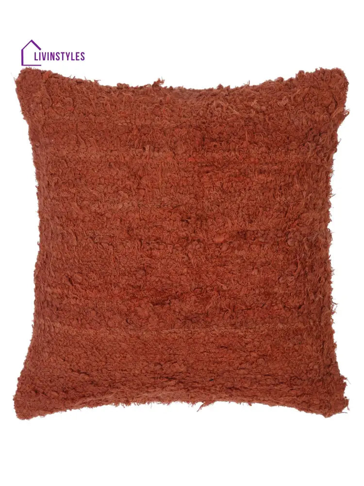 Red Color Hand Woven Cotton Cushion Cover Set Of 2 (20X20 Inch)