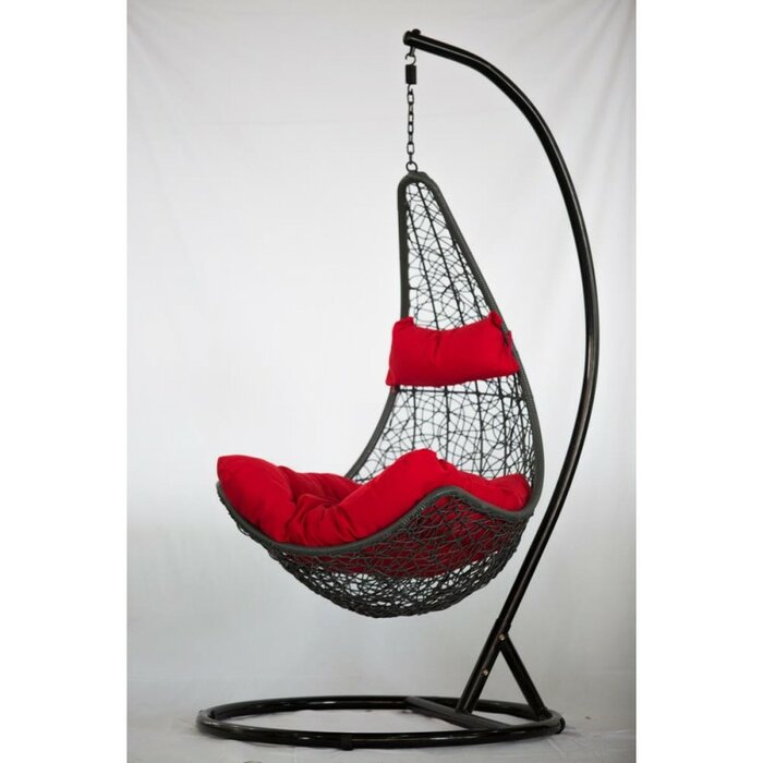 Allesi Single Seater Hanging Swing With Stand For Balcony , Garden Swing (Dark Brown)