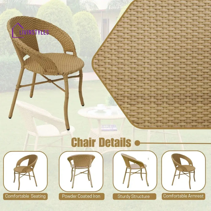Reem 3-Piece Outdoor Rattan Wicker Patio Bistro Set - Patio Set