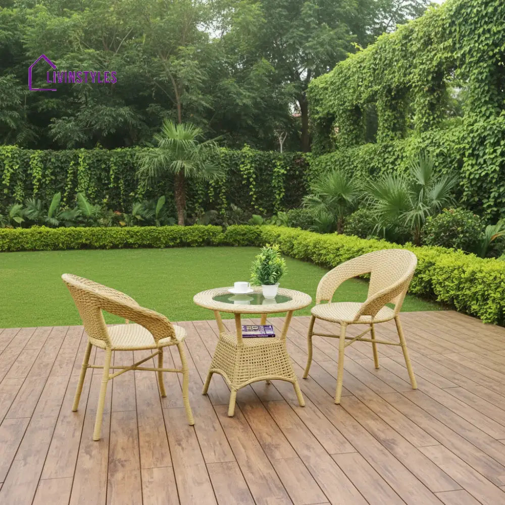 Reem 3-Piece Outdoor Rattan Wicker Patio Bistro Set - Patio Set