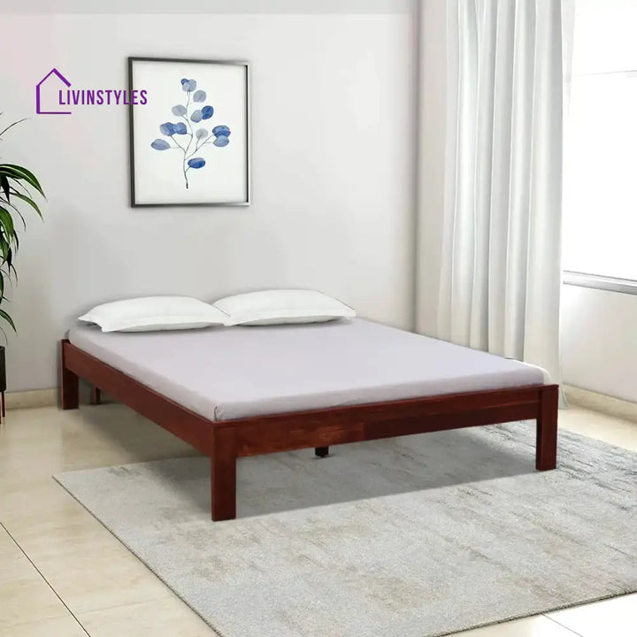 Divyam Sheesham Wood Beds Queen / Honey Bed without storage